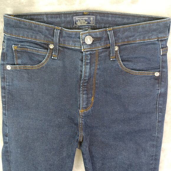 Abercrombie & Fitch Jeans Women's W26/2 Blue Simone High Rise Super Skinny Dark - Picture 3 of 11